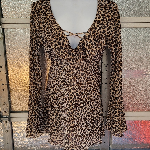 Vintage Victorias Secret Leopard Cheeta Print Nightie Lingerie - Picture 1 of 3